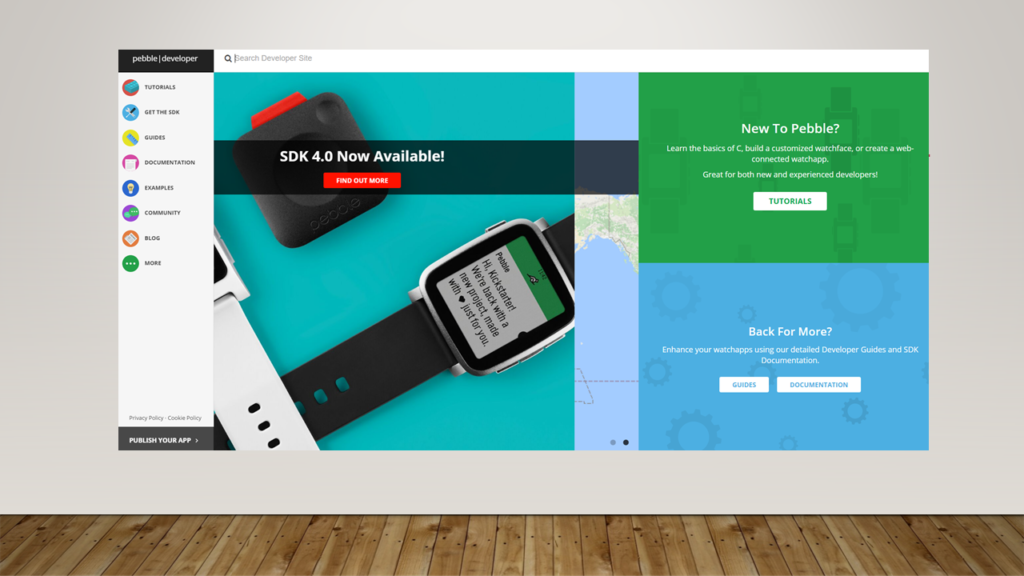 The Pebble website offers info on SDKs and tuturials for development.