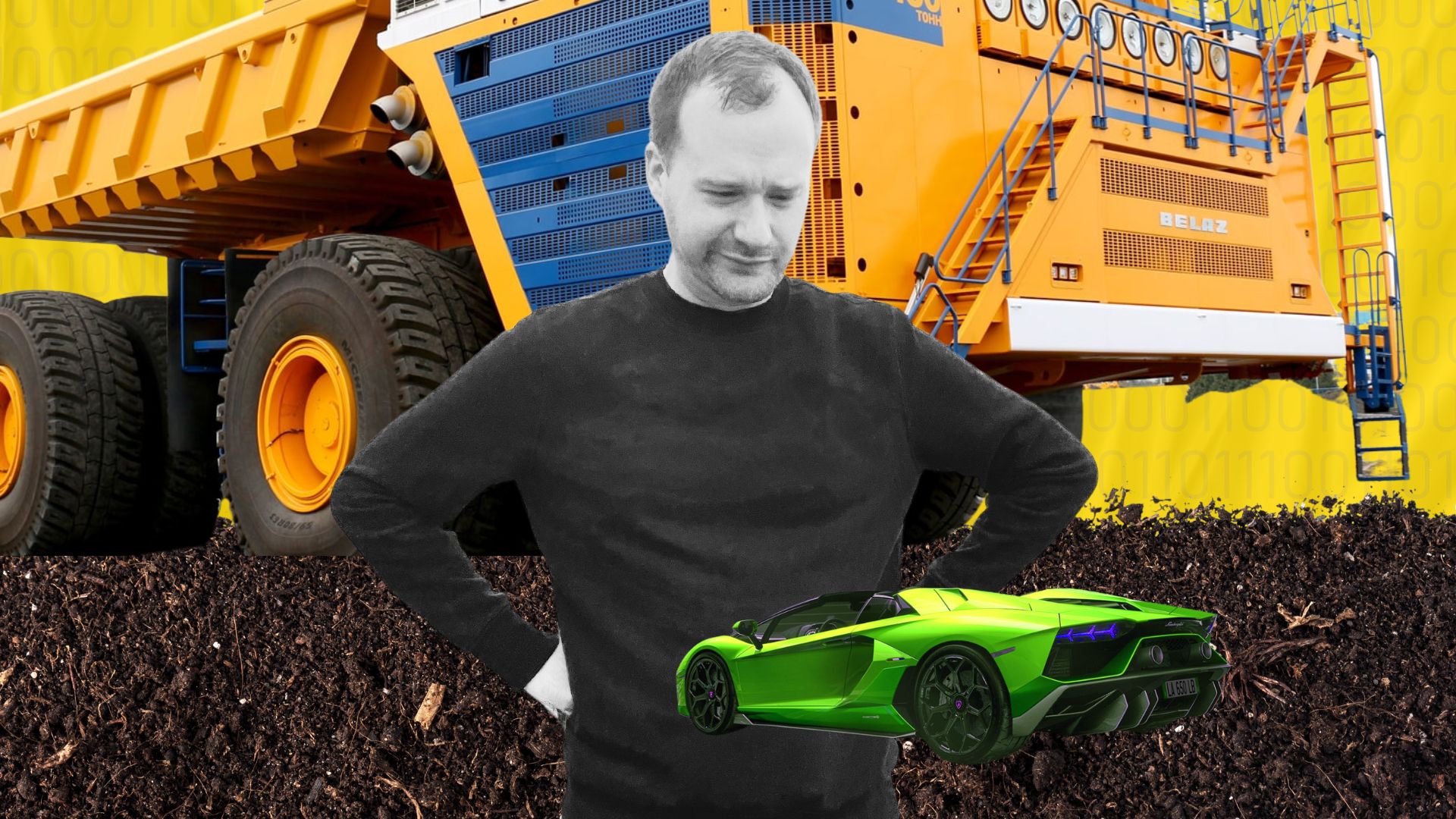 Jared Porcenaluk looking at two options: one a big dump truck, the other a sports car. Which makes sense to choose as a software engineer?